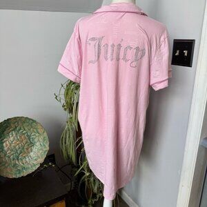 Juicy Couture Button Up Nightshirt Pajamas with Juicy in Rhinestones size Large